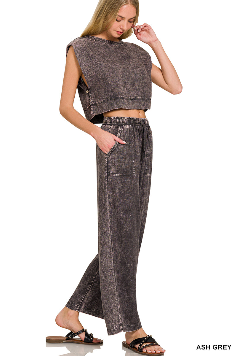 Zenana Linen Blend Palazzo Pant QPW-7188PP