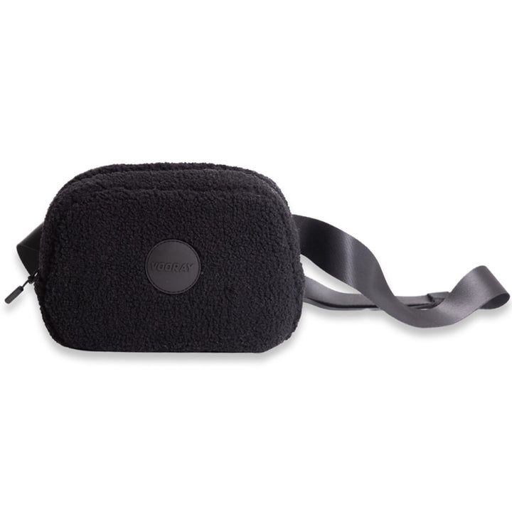 Quinn Belt Bag Black Sherpa up close