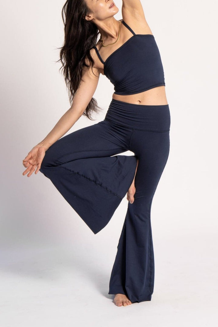 Solid Navy Crop Bell Bottom ♡