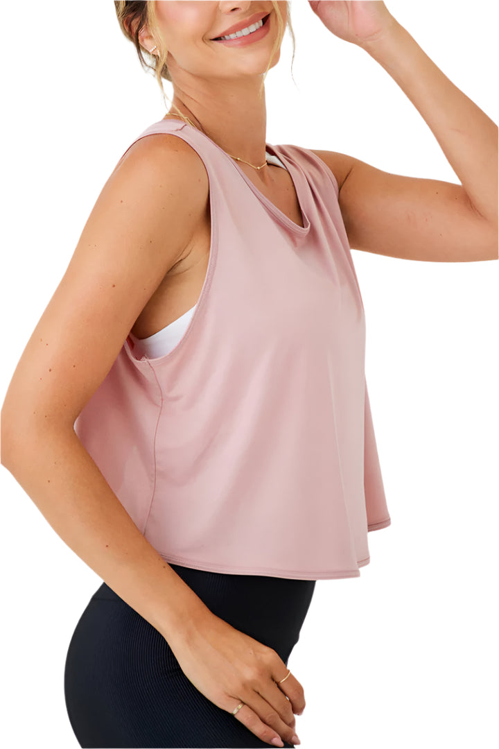 Onzie Flow Runners Tank -  Rosy Cheeks - Side View