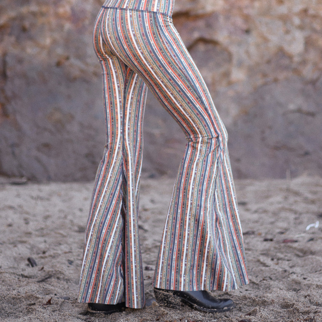 Ribbon Stripe Long Bell Bottom ♡