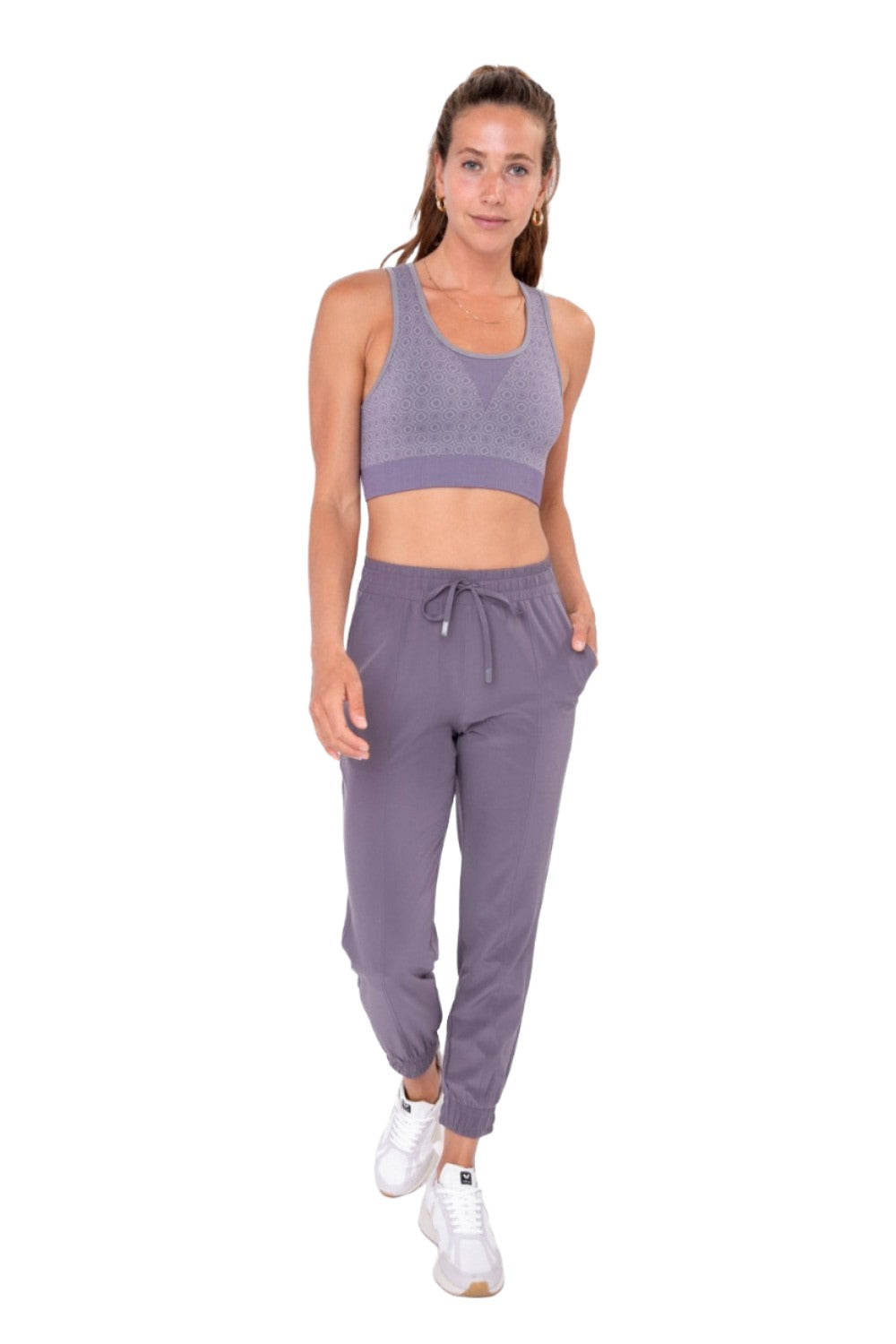 Mono B Essential Athleisure Joggers AP7033 - Purple - Front Full View