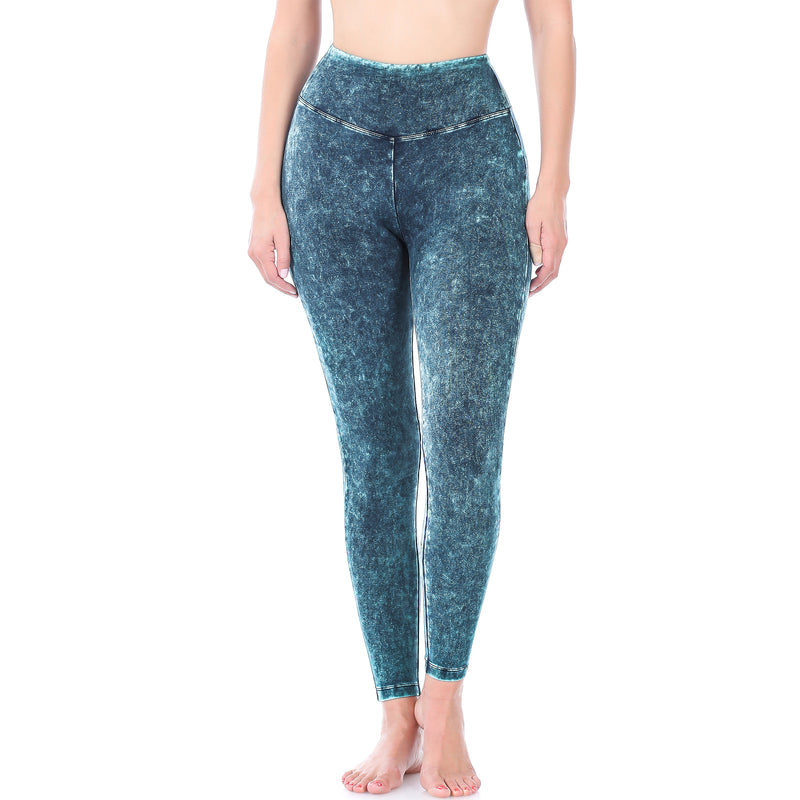 Zenana Mineral Wash Wide Waistband Legging SP-646AB