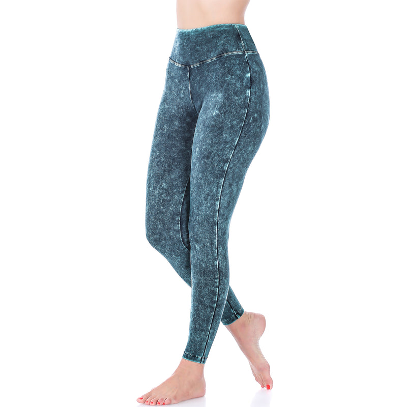 Zenana Mineral Wash Wide Waistband Legging SP-646AB