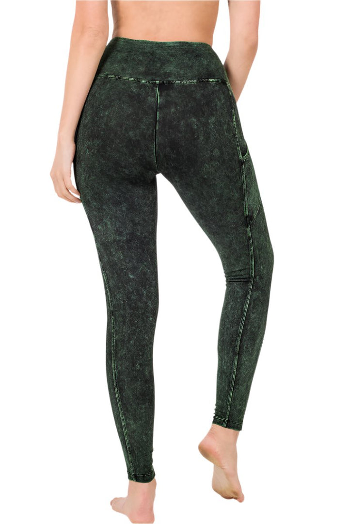 Zenana Mineral Wash Pocket Legging SP-80077