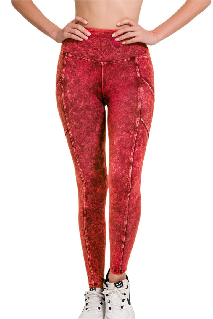 Zenana Mineral Wash Pocket Legging SP-80077