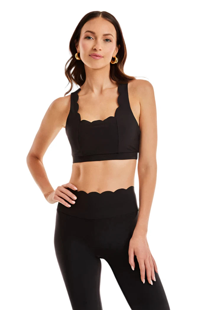 Noli Active Scalloped Black Bra Front