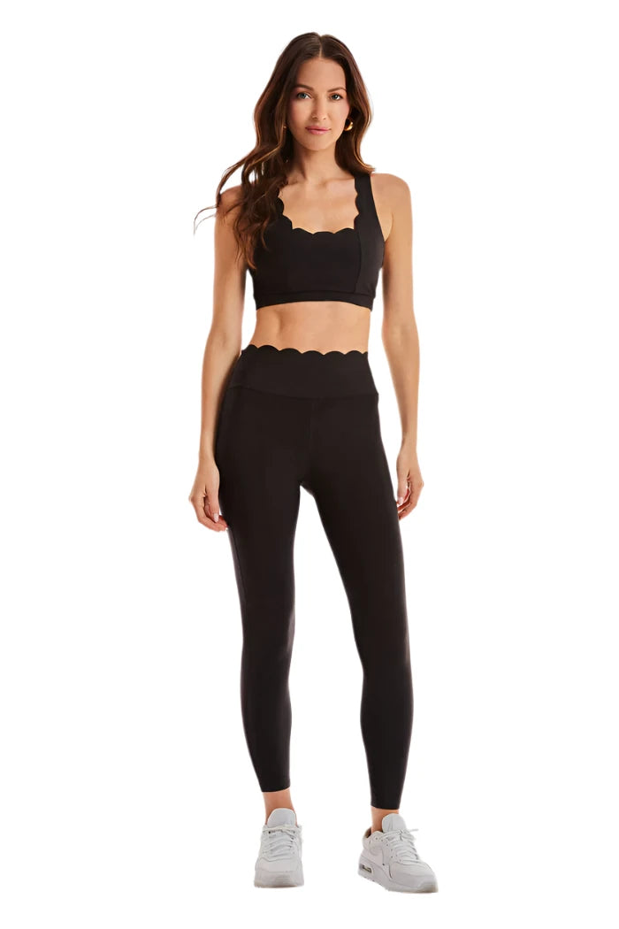 Noli Active Scalloped Black Bra Front and leggtng