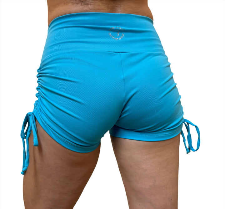 Bia Brazil Activewear Side Tie Shorts - Turquoise - Back Rear View