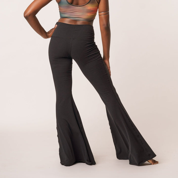 Solid Black Long Bell Bottom