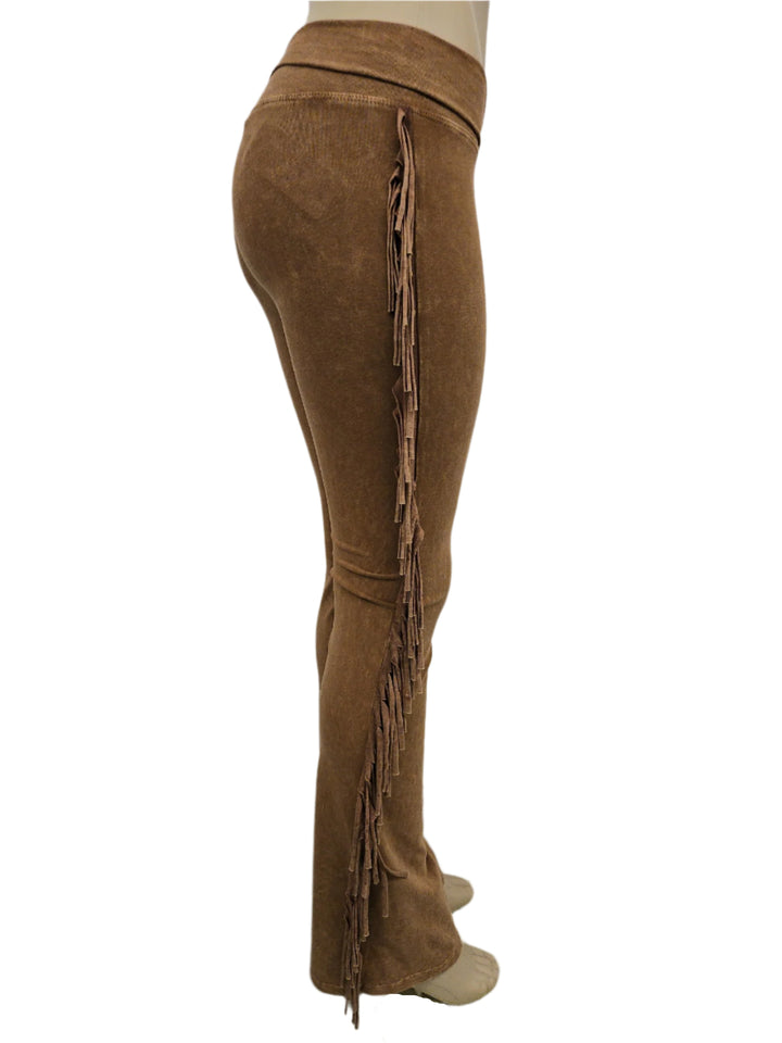 T-Party Fold Down FRINGE Sides Mineral Washed Yoga Pants CJ71397