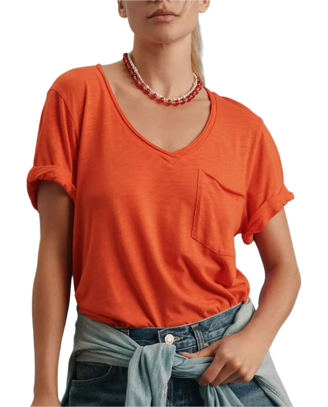 TLA Lars V-Neck Tee Shirt with Pocket Tee - Regular, Petite & Plus