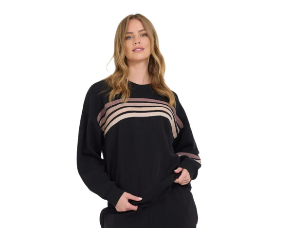 Vintage Havana Black Stripe Crew Neck top