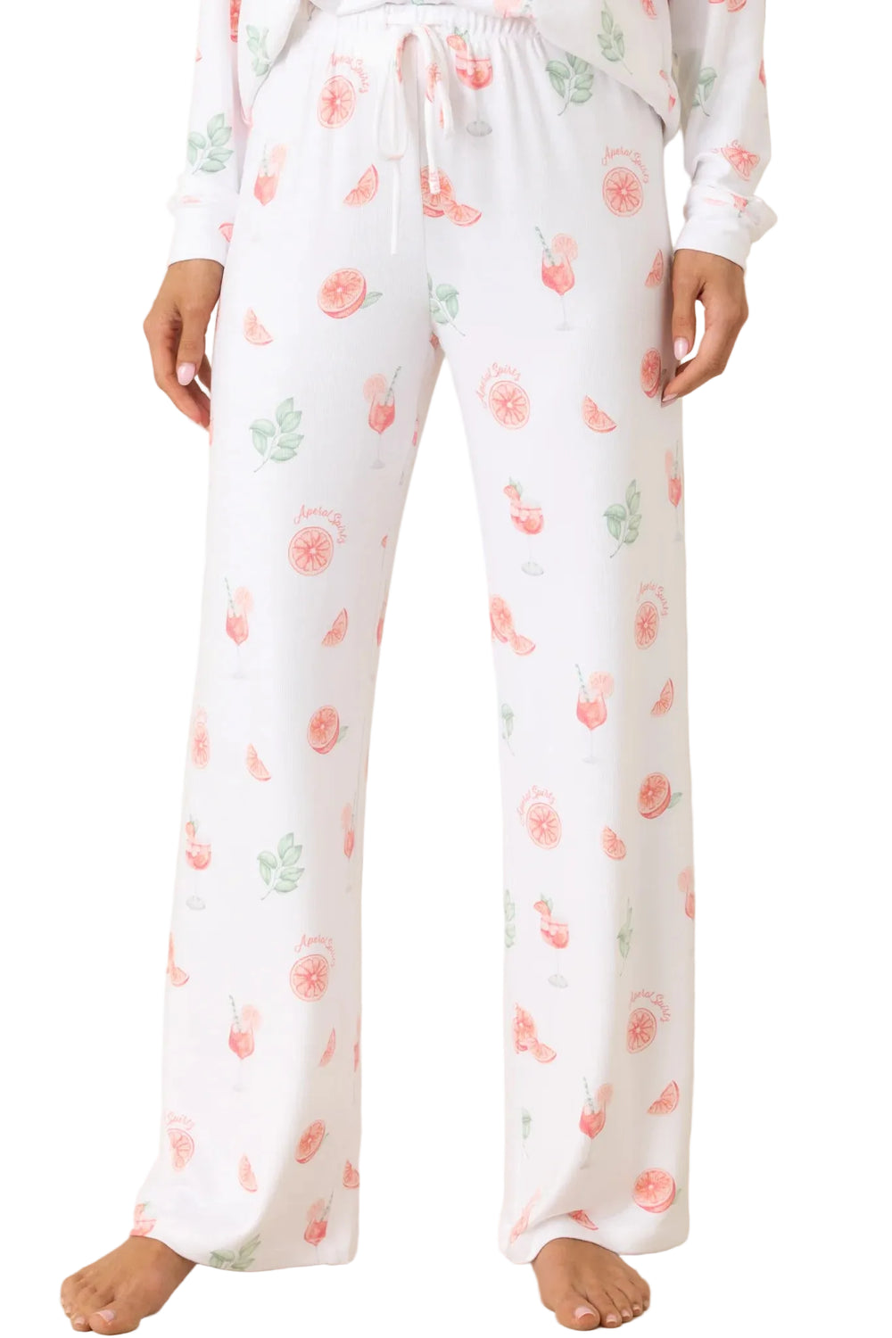 Floral patterned pajama set on a plain background