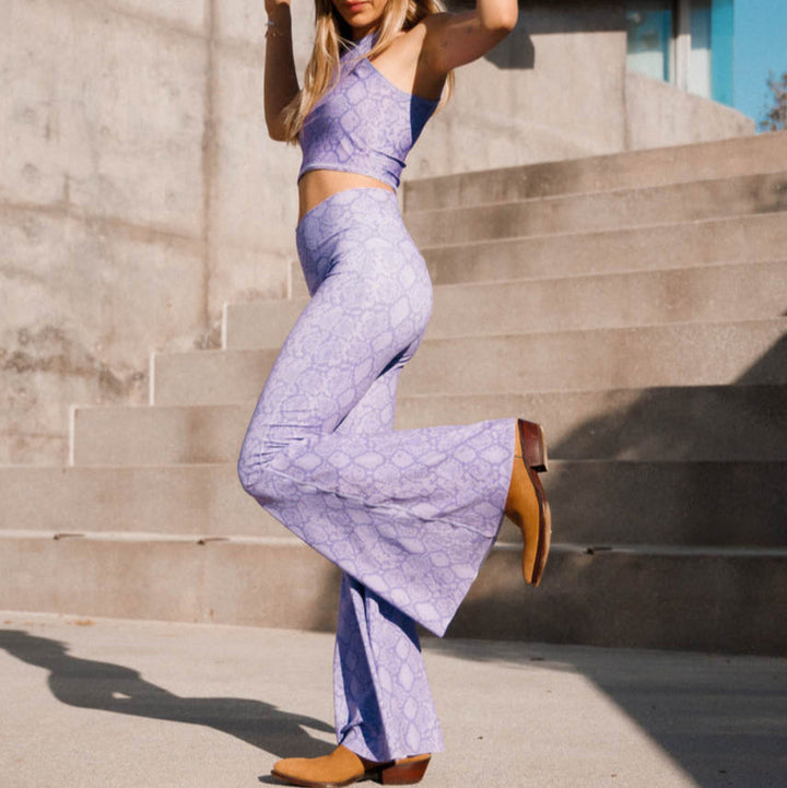 Lilac Snake Crop Bell Bottom ♡ *Final Sale