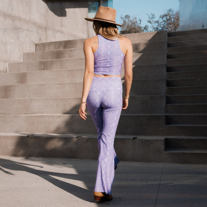 Lilac Snake Crop Bell Bottom ♡ *Final Sale