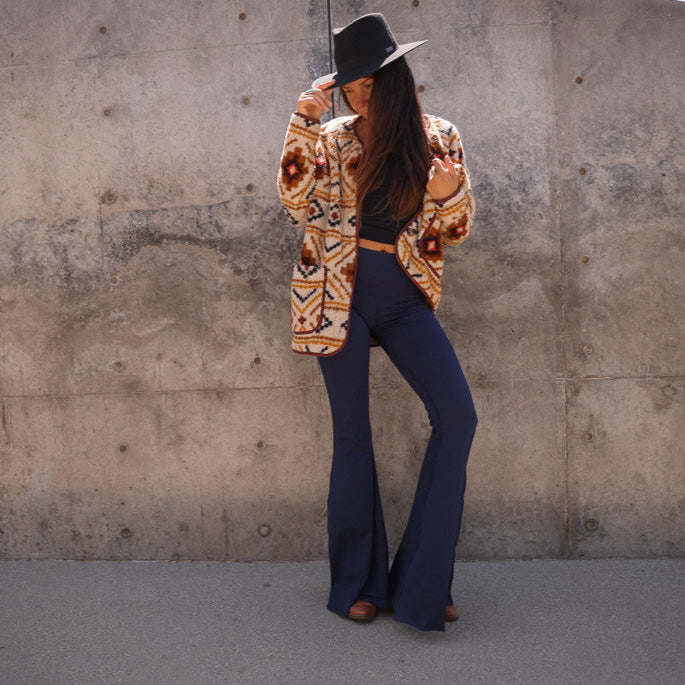 Solid Navy Long Bell Bottom ♡