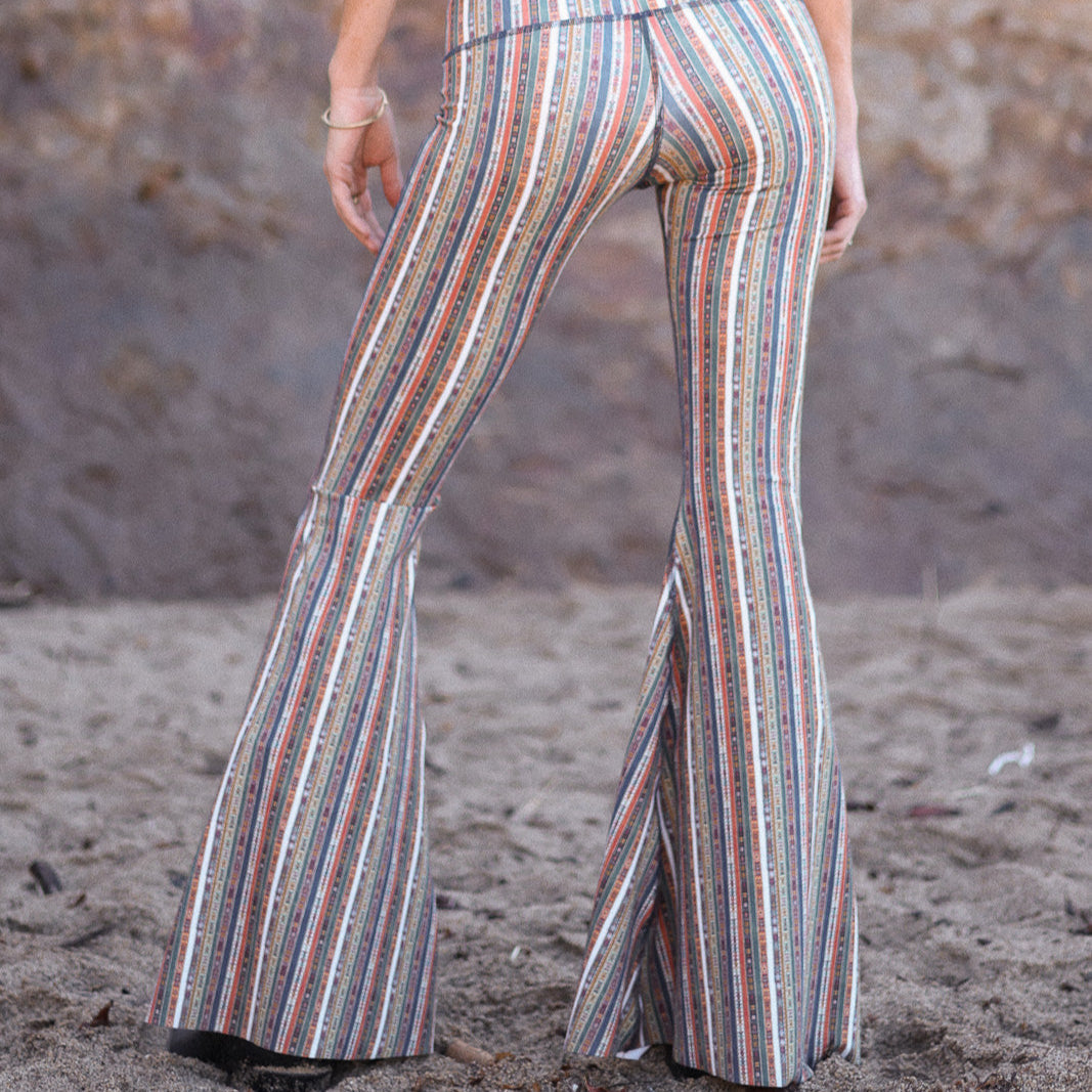 Ribbon Stripe Long Bell Bottom ♡