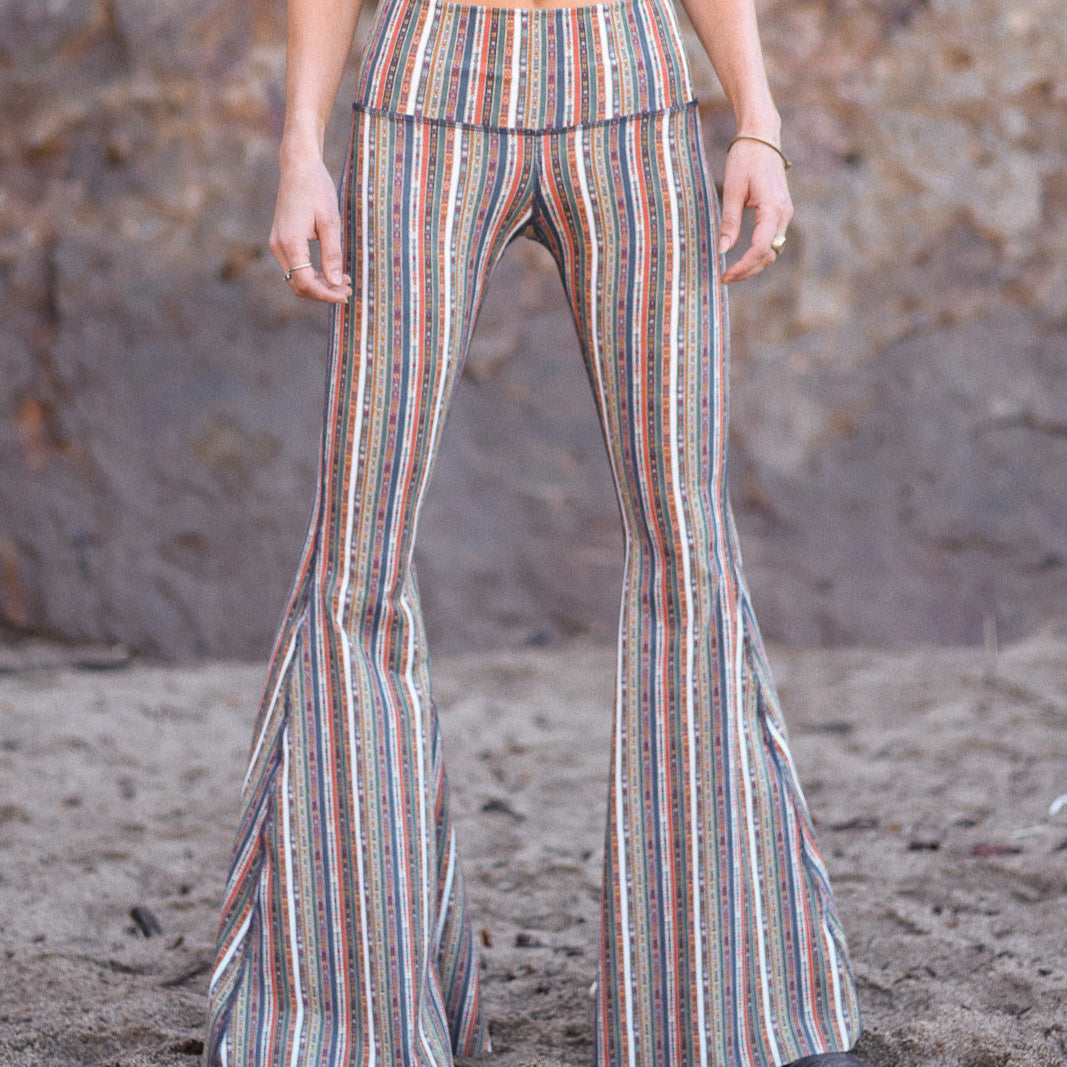 Ribbon Stripe Long Bell Bottom ♡