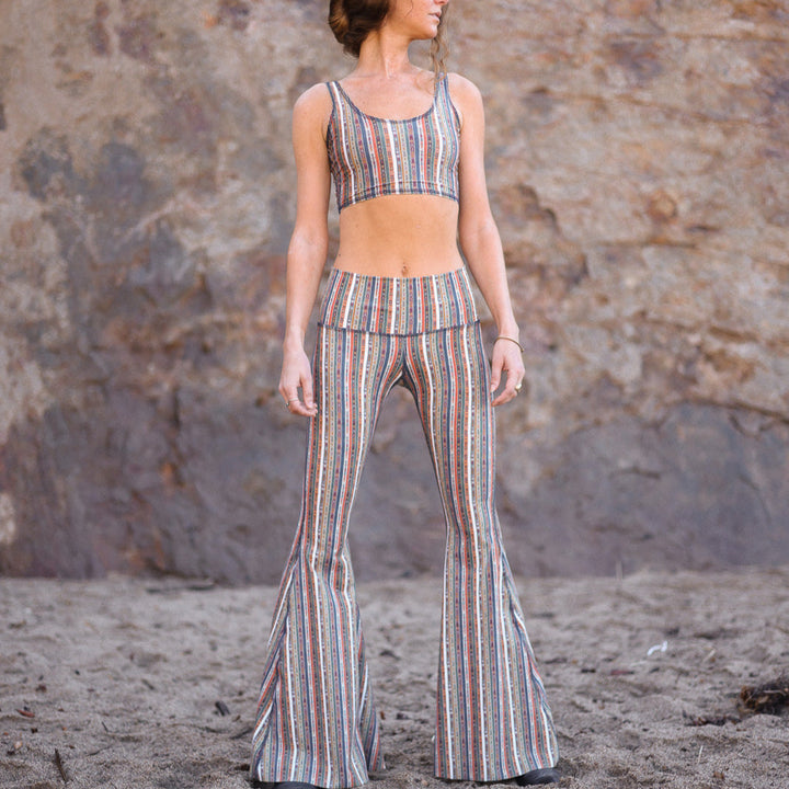 Ribbon Stripe Long Bell Bottom ♡