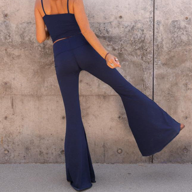 Solid Navy Long Bell Bottom ♡