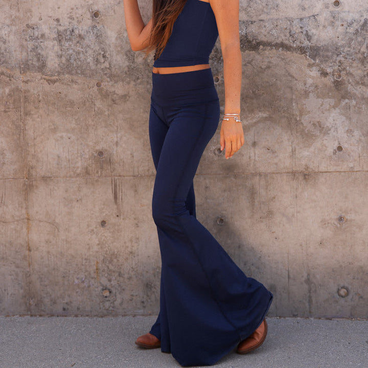 Solid Navy Long Bell Bottom ♡