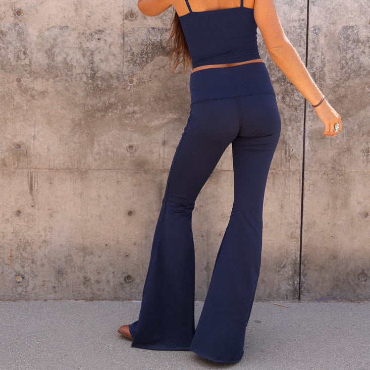 Solid Navy Long Bell Bottom ♡