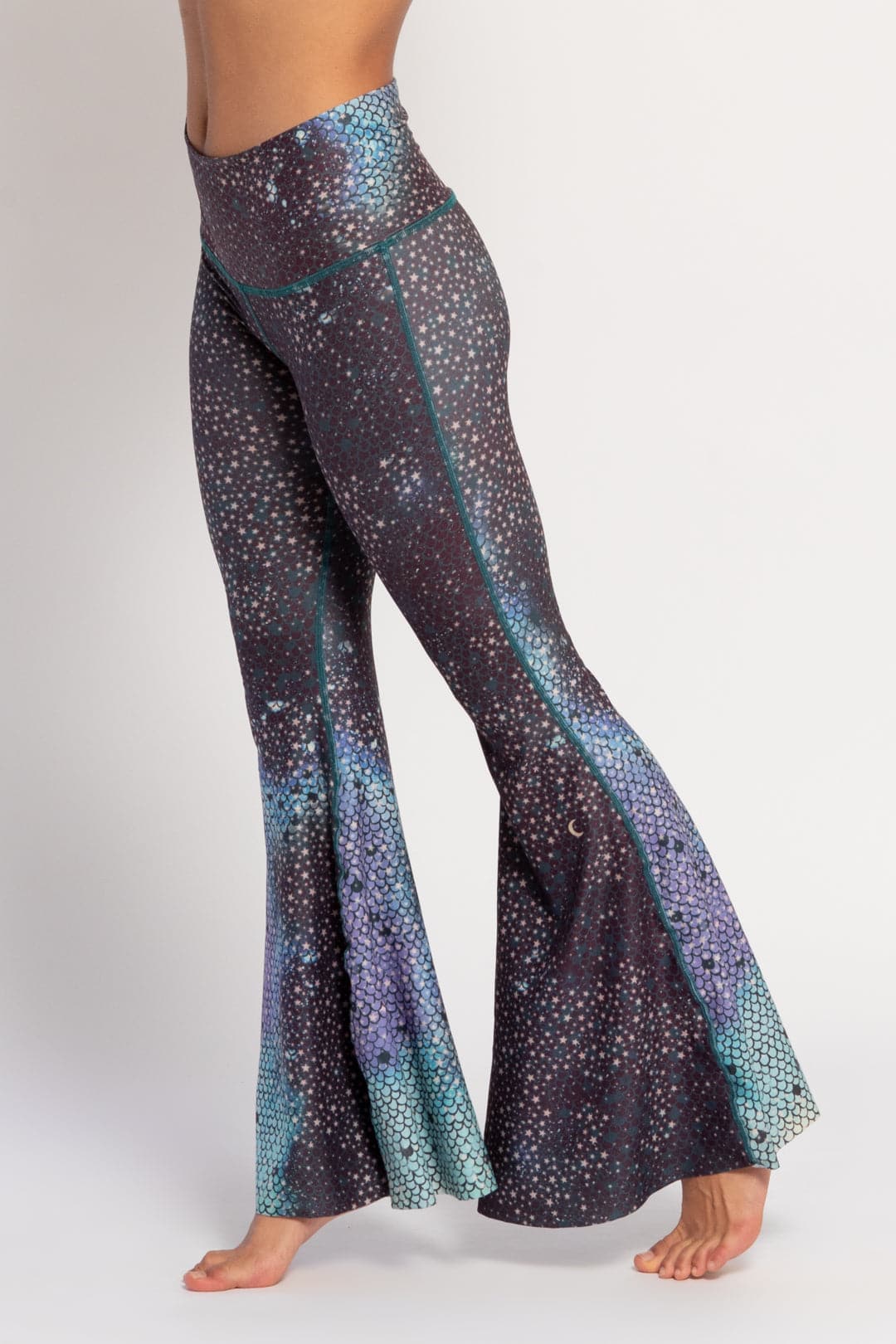 Mermaid Fairy Queen Teal Crop Bell Bottom