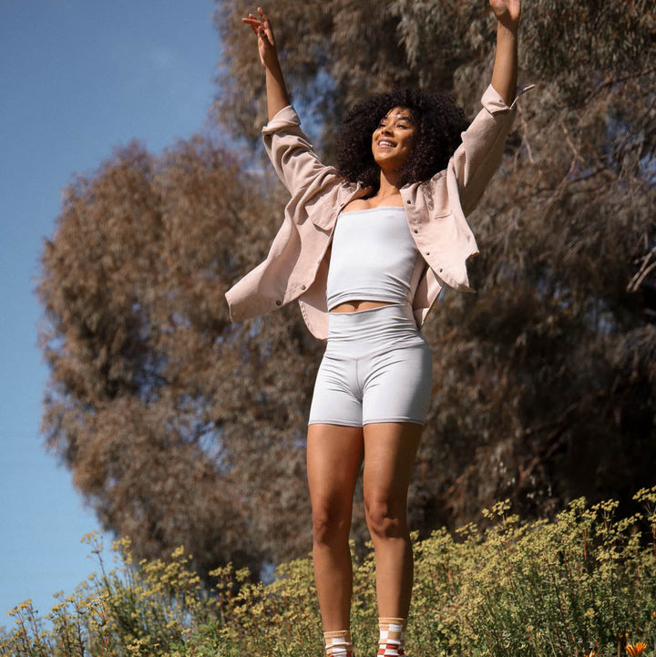 Solid Grey Bike Short ♡