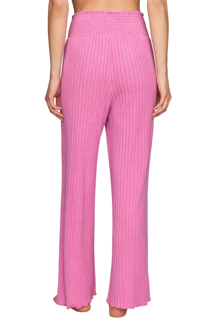 Z Supply Dawn Smocked Ribbed Pants Violet Crush