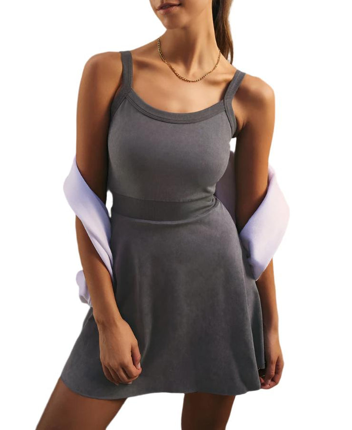 Z Supply Ready To Rock Mineral Washed Sports Dress - Graphite - Front View