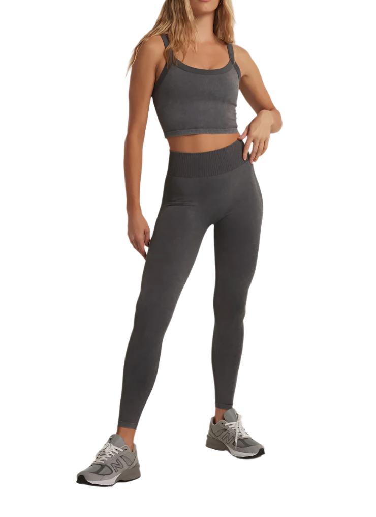 Z Supply WASH OUT SEAMLESS 7/8 LEGGING - Graphite - Front View