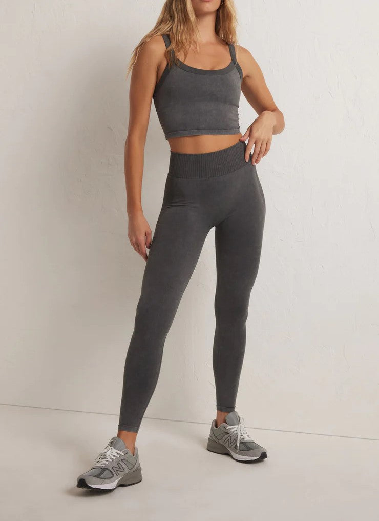 Z Supply WASH OUT SEAMLESS 7/8 LEGGING Graphite
