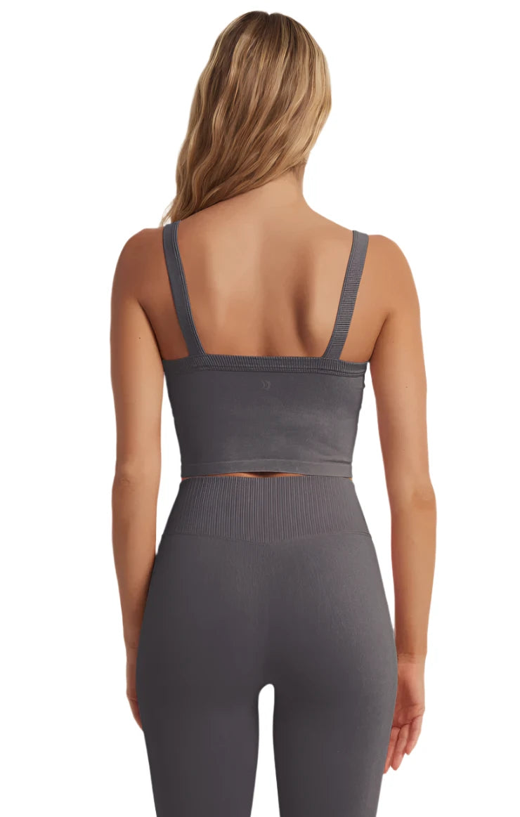Z Supply GOOD DAY SEAMLESS TANK BRA - graphite - Back View