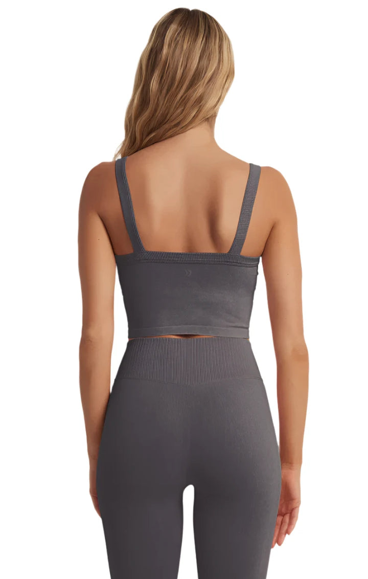 Z Supply GOOD DAY SEAMLESS TANK BRA - graphite - Back View