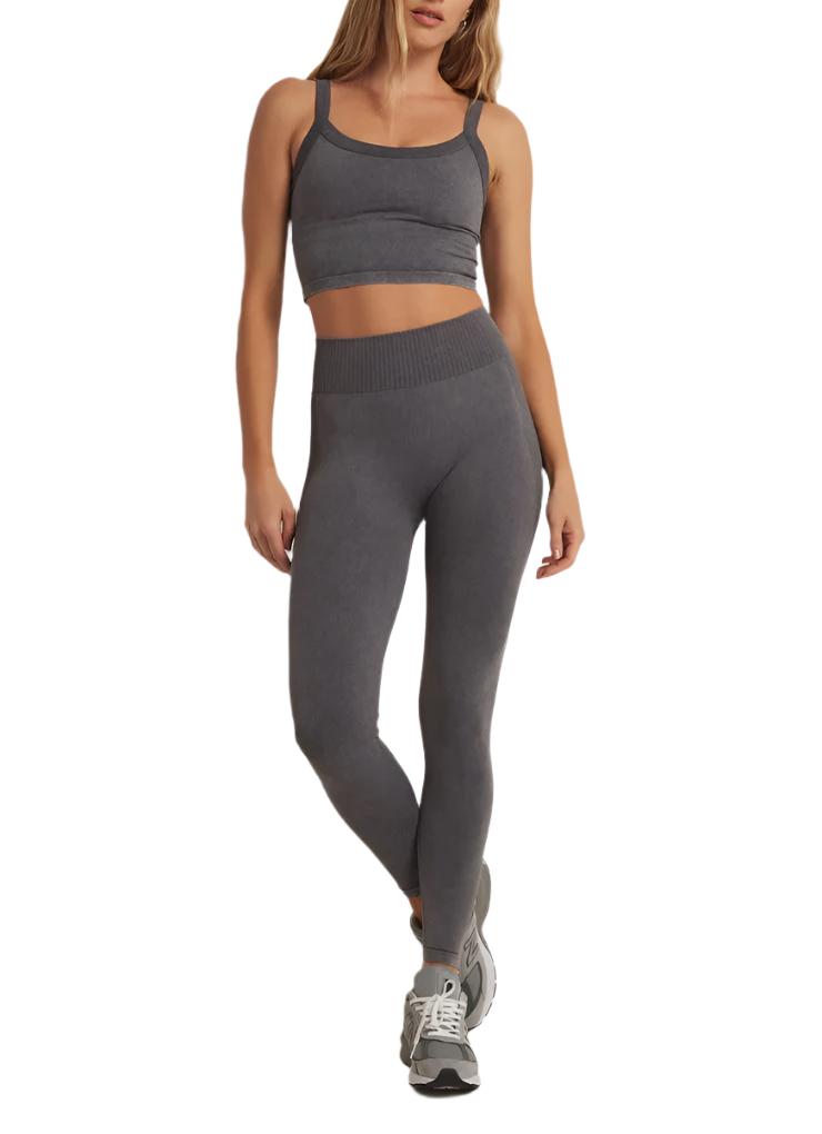 Z Supply WASH OUT SEAMLESS 7/8 LEGGING - Graphite - Front View