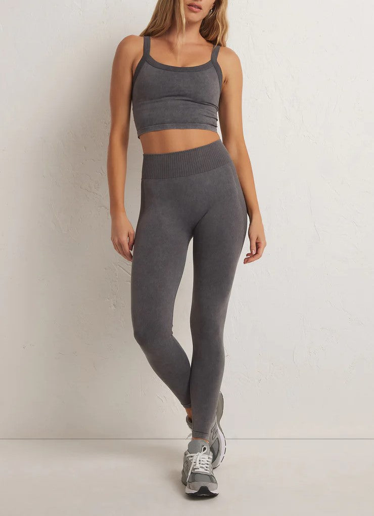 Z Supply WASH OUT SEAMLESS 7/8 LEGGING Graphite