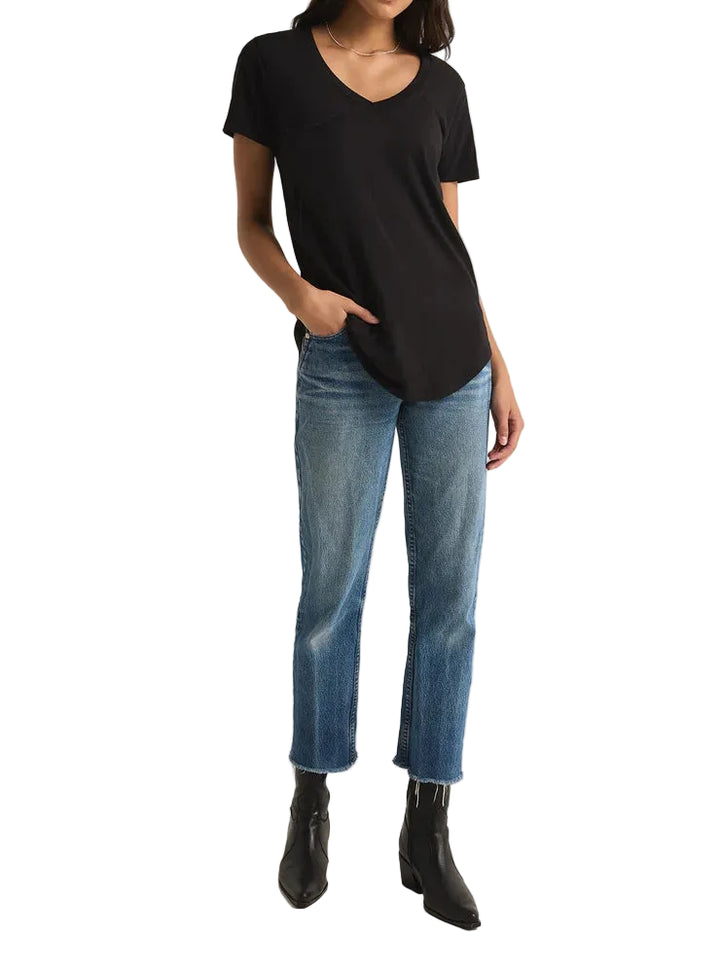 Z Supply V Neck Modern Pocket Tee Black