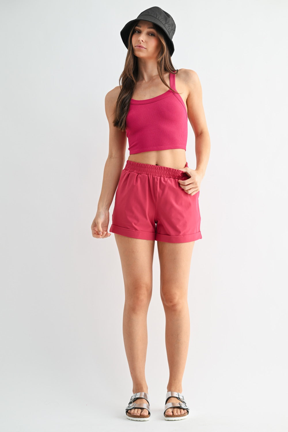 Mono B High Waist Cuffed Casual Shorts AP-A1230