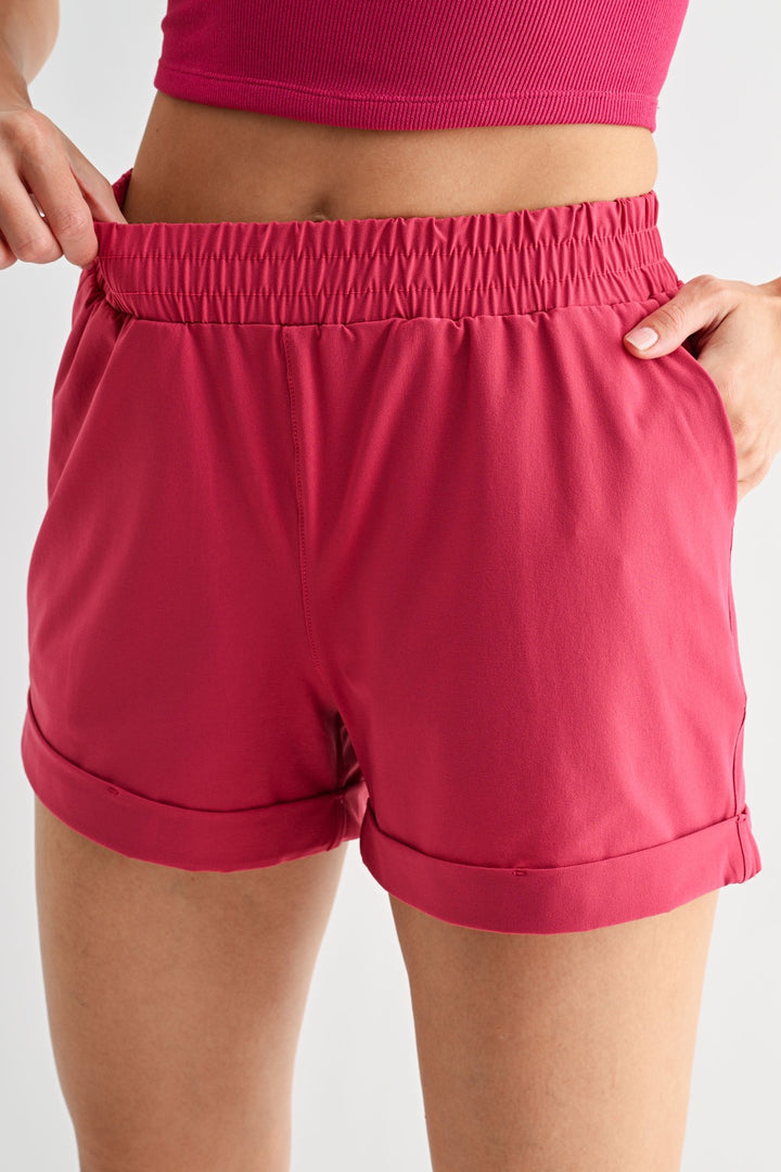 Mono B High Waist Cuffed Casual Shorts AP-A1230