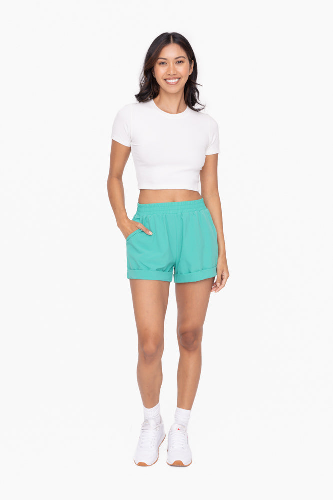 Mono B High Waist Cuffed Casual Shorts AP-A1230