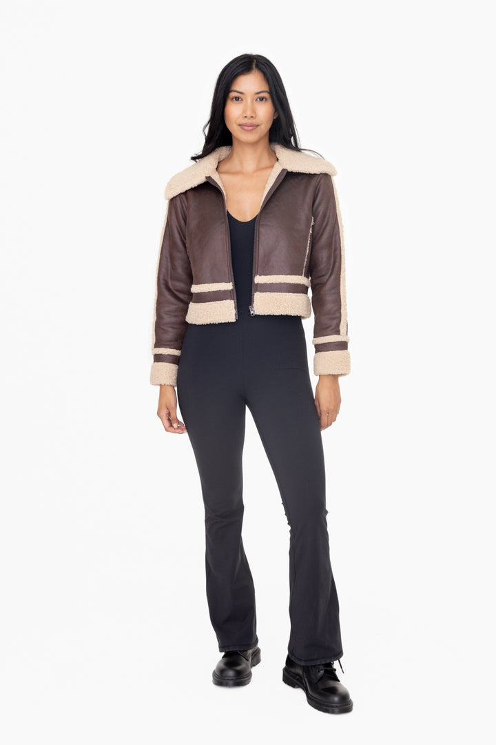 Mono B Open Criss Cross Back Full Length Flaired Unitard AP6422