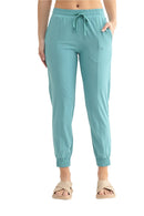 Mono B Essential Athleisure Joggers - Grey Teal - Front View