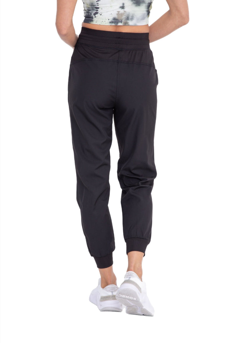 Mono B Rouched Front Active Joggers AP7185 - Black - Back View