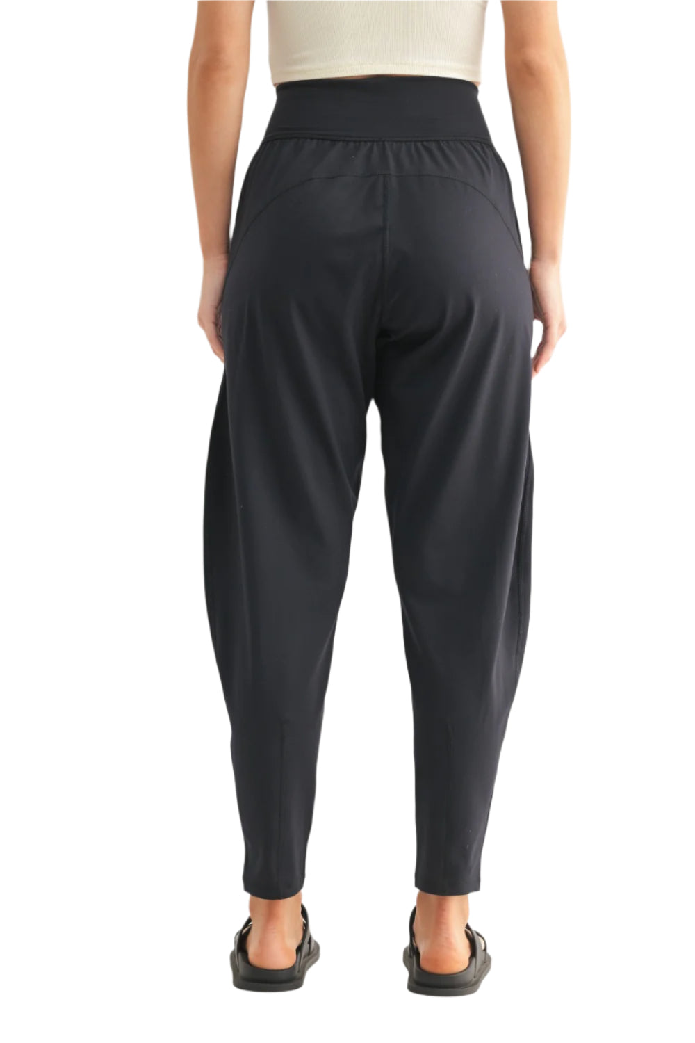 Mono B Venice Flow Barrel Active Pants - Black - Back View