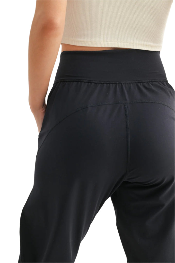 Mono B Venice Flow Barrel Active Pants - Black - Back Rear View