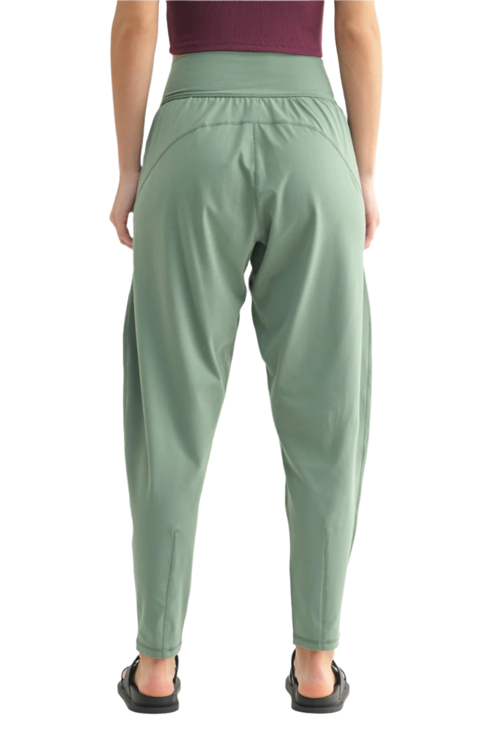 Mono B Venice Flow Barrel Active Pants - Moss - Back View