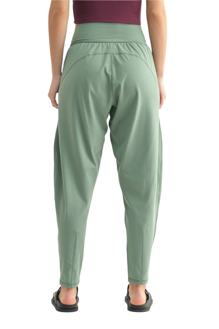 Mono B Venice Flow Barrel Active Pants - Moss - Back View