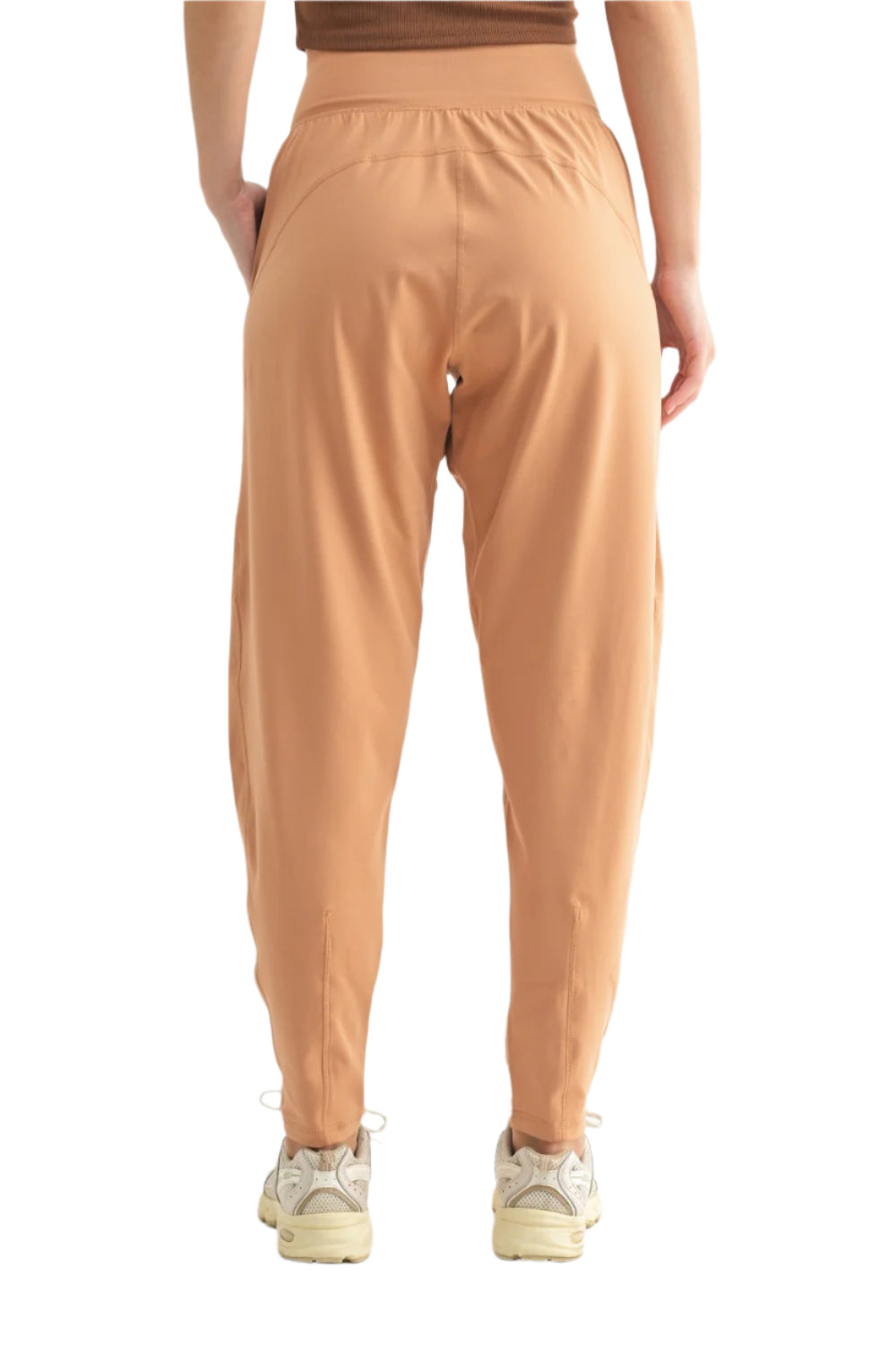 Mono B Venice Flow Barrel Active Pants - Toasted Almond - Back View