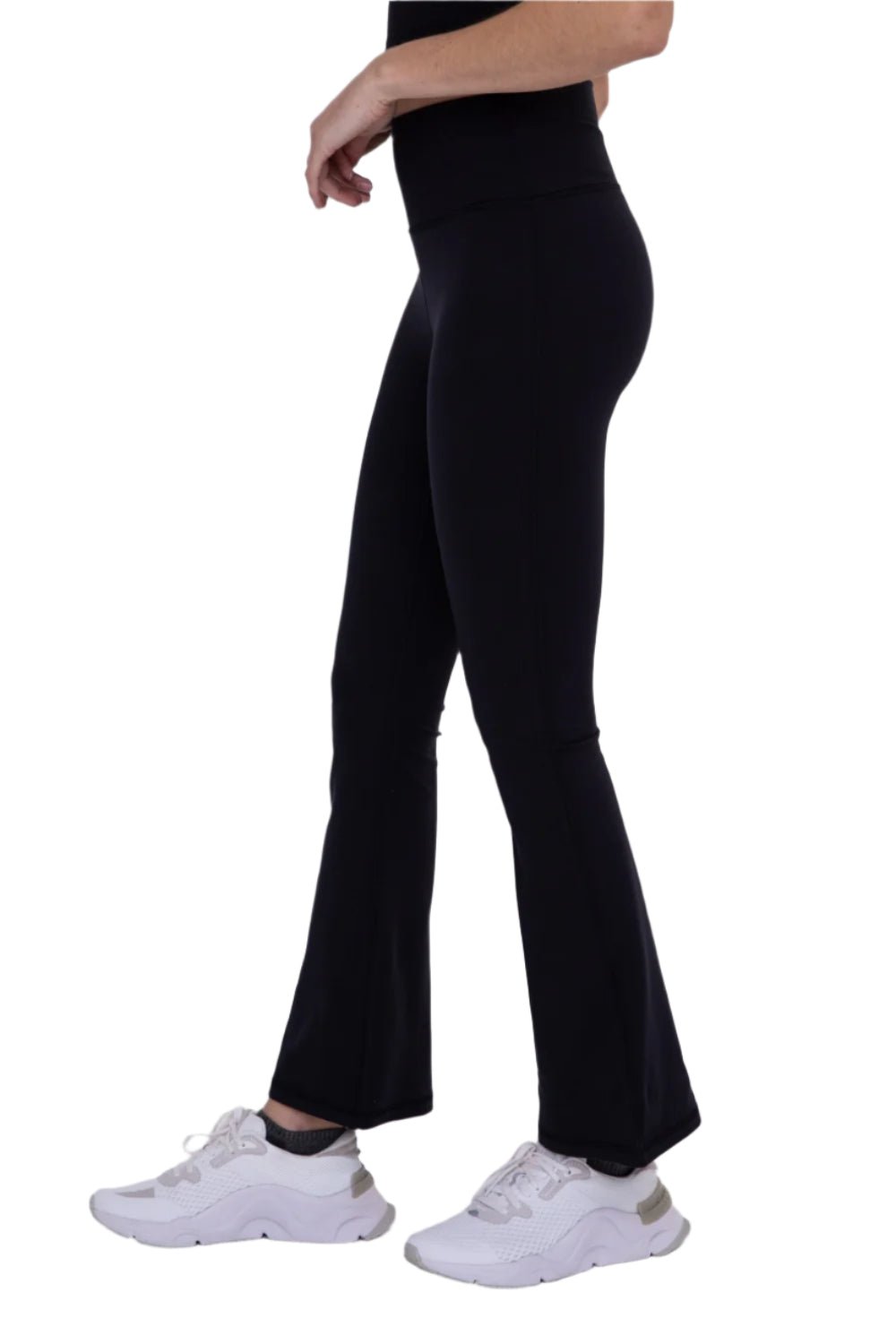 Mono B High Waist Flared Legging APH-B0863 - Black - Side View